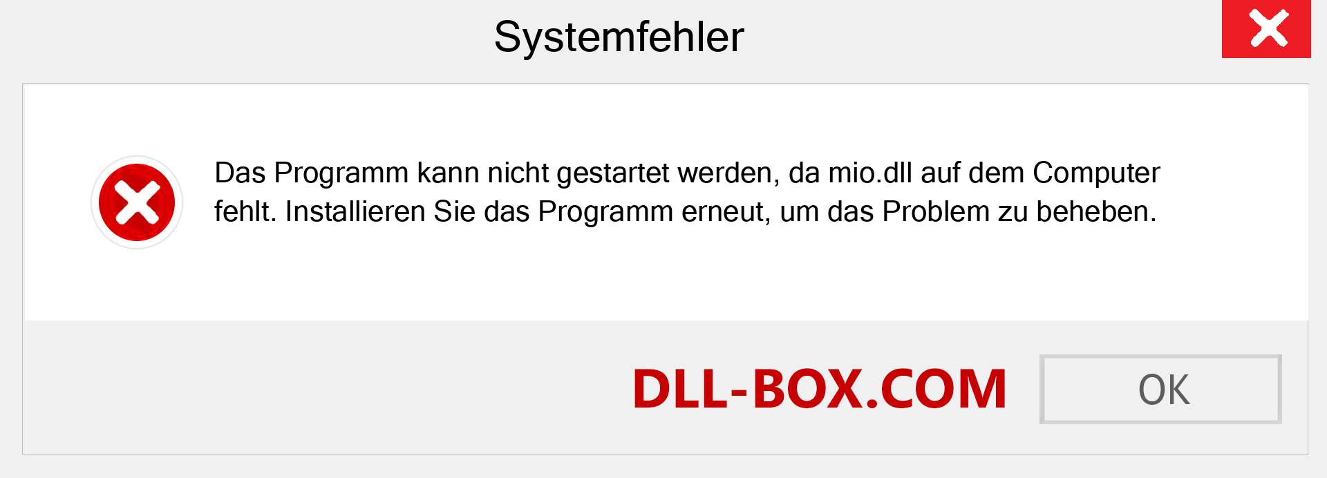 mio.dll-Datei fehlt?. Download für Windows 7, 8, 10 - Fix mio dll Missing Error unter Windows, Fotos, Bildern