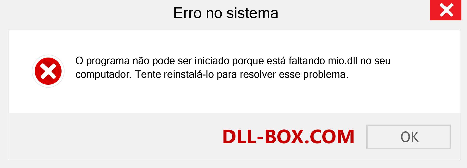 Arquivo mio.dll ausente ?. Download para Windows 7, 8, 10 - Correção de erro ausente mio dll no Windows, fotos, imagens